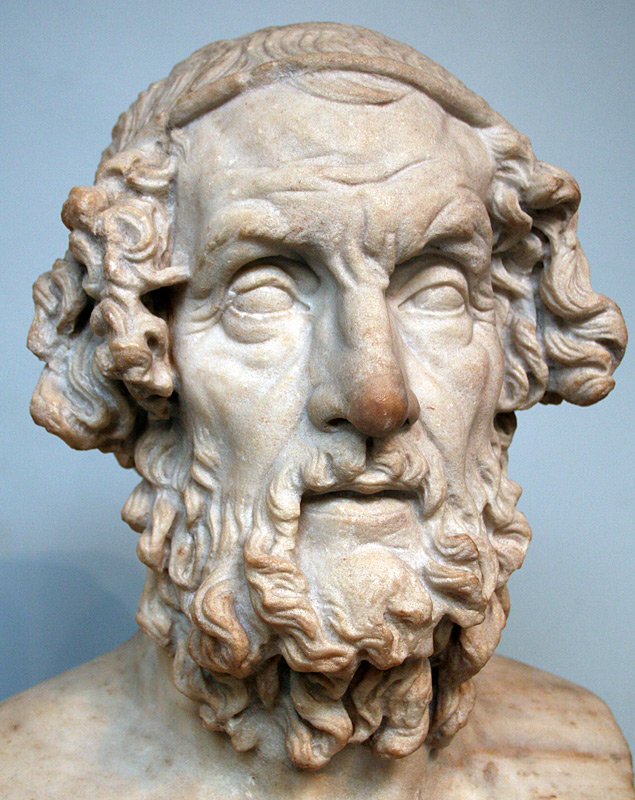 Marble bust of Homer,
         British 
        Museum