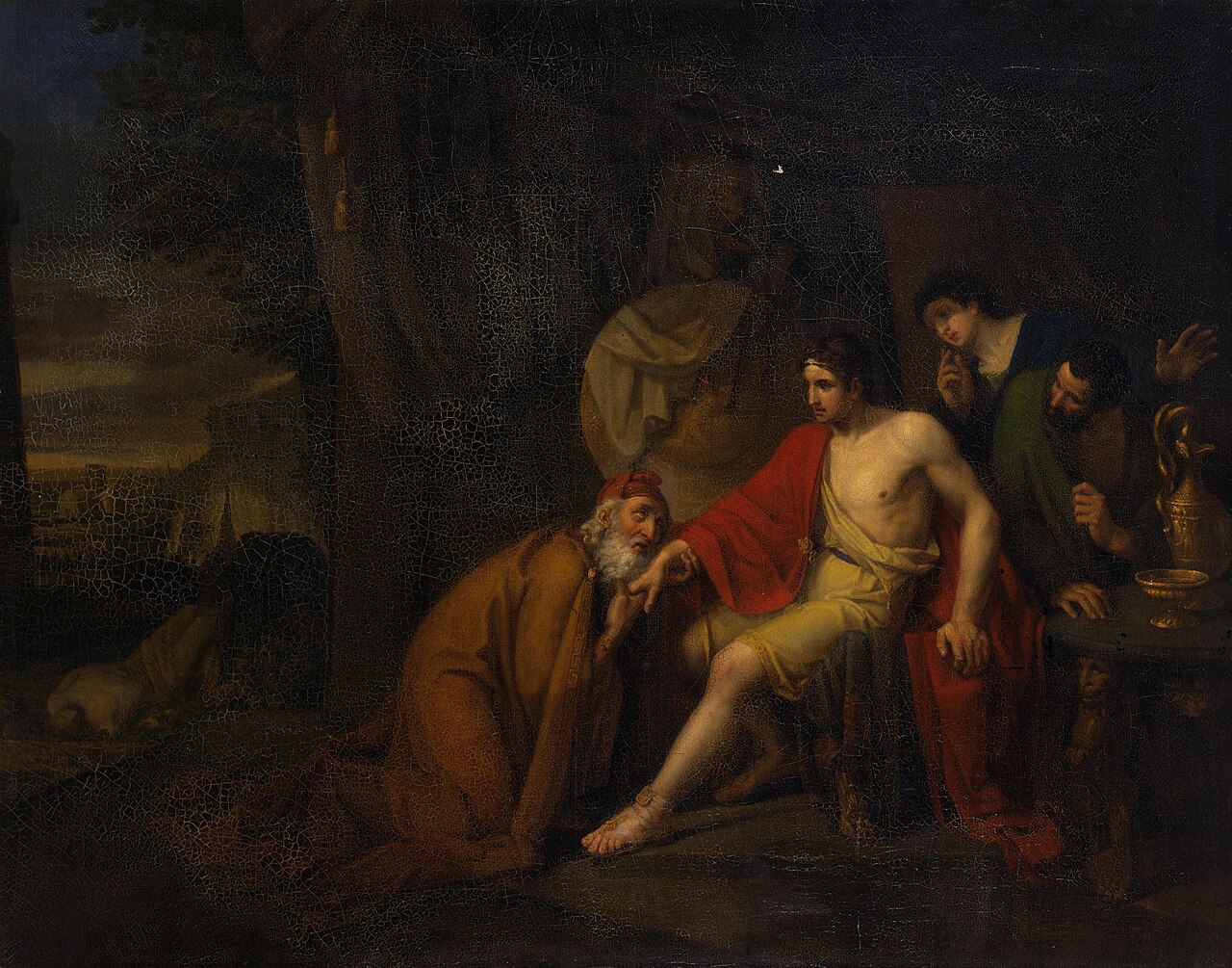 Priam Begging the Body of
        Hector from 
        Achilles by Alexey Markov, 1824, Hermitage Museum
