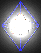 Pyramids filling with white-gold light